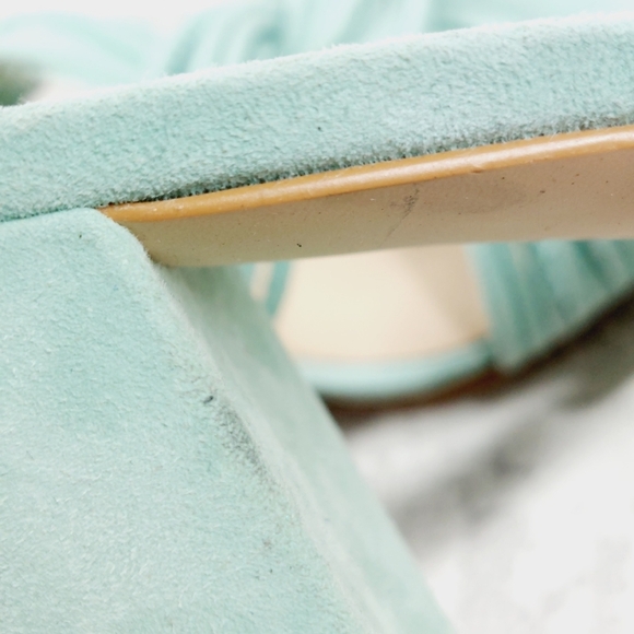 NEW Stuart Weitzman MINT EUCALYPTUS Twist Block Slide High Heel Sandals F404 - Picture 12 of 13
